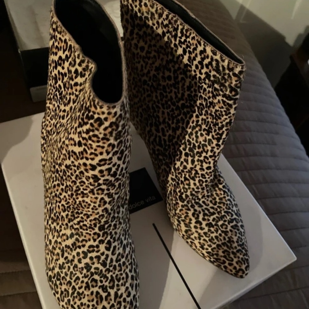 Dolce Vita Leopard Print Heeled Boots